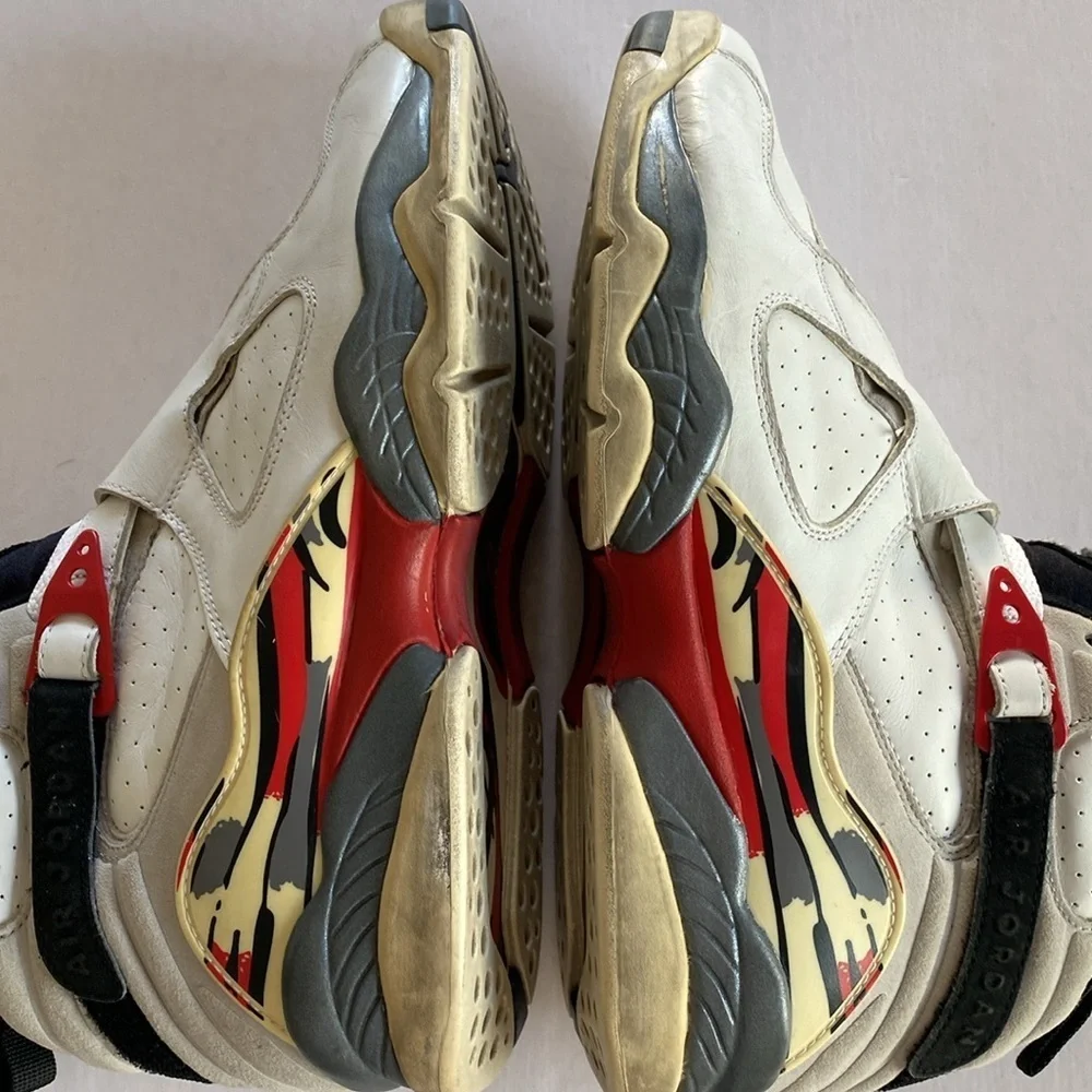 NIKE Air Jordan 8 Retro “ Bugs Bunny” White Leather Vintage Sneakers Men’s Sz 12